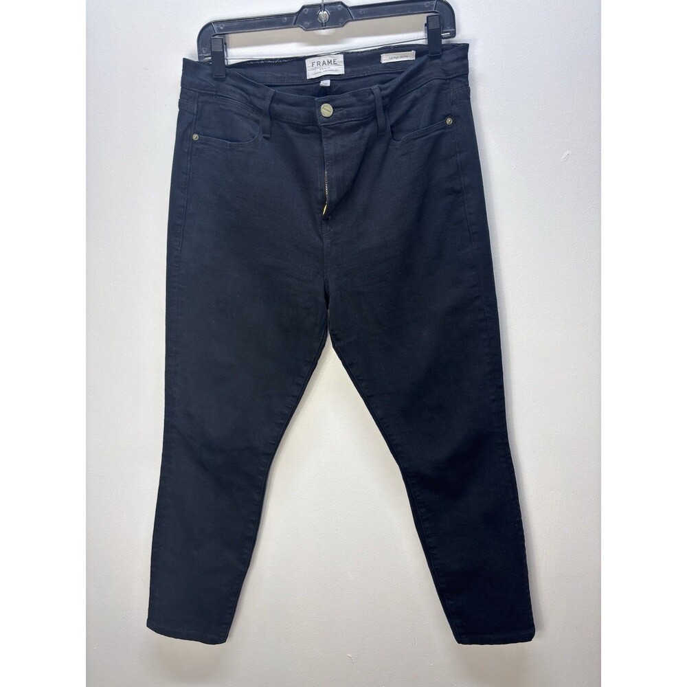 FRAME DENIM BLACK JEANS WOMEN ULTRA HIGH RISE SKINNY  Cotton Blend Sz 32